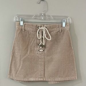 Kendall and Kylie Tan Corduroy Skirt